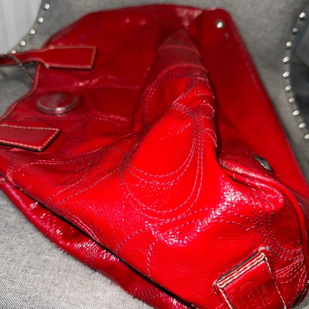 Make An Offer | Coach Red Leather Shoulder Bag